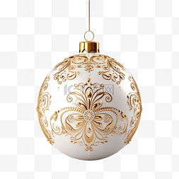 圣诞假期球与金色曼陀罗装饰品