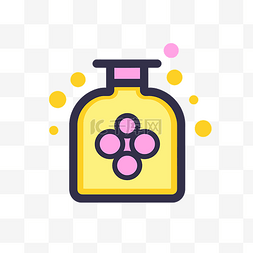 粉红色香水图片_瓶子图标，粉红色瓶子里有液体，