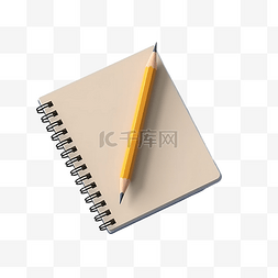 笔记本用图片_用铅笔 3d 渲染的空笔记本