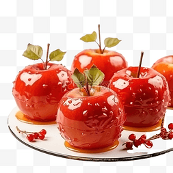 款待图片_焦糖红苹果和糖装饰是节日万圣节