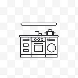 烤箱设计图片_用炉子和烤箱画线图标 向量