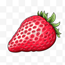 粉红色草莓半片隔离水果线艺术隔