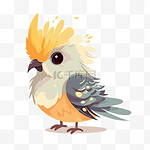 玄凤鹦鹉剪贴画可爱卡通风格的小家伙，长着橙色和黄色的羽毛 向量