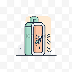 彩色线形图片_一瓶液体中昆虫的线形矢量图标说