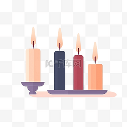 led灯珠灯芯图片_简约风格的蜡烛和烛台插图