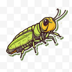 黄色蟑螂的绿色矢量图