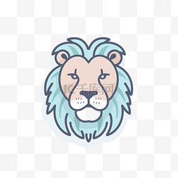 蓝色的狮子脸 向量