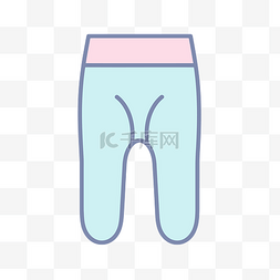 裤装图标图片_蓝色和粉色的紧身裤风格扁线图标