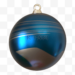 圣诞节装饰球3d蓝色质感