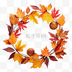 秋叶剪影图片_色彩缤纷的秋叶制成的感恩节快乐
