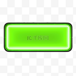养狗按钮图片_霓虹灯绿色矩形横幅霓虹灯矩形