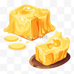 黄油剪贴画一片蜂蜜和一滴糖浆分