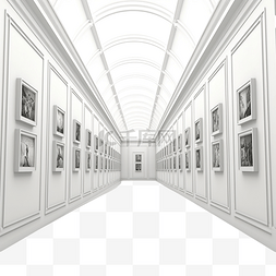 画廊的 3D 插图，具有适合 Web apk 