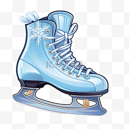 冬季风格图片_贴纸冬季溜冰鞋