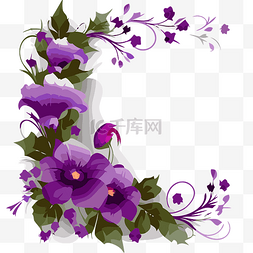 紫色花边框