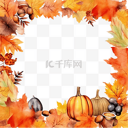 秋季排版图片_感恩节快乐，由秋季彩叶南瓜橡子