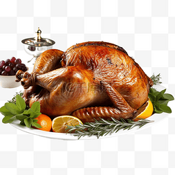 感恩节晚餐烤整只火鸡