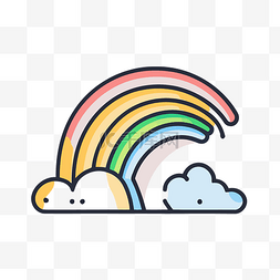 彩虹平面线条图片_简单线条矢量图中的彩虹 SC 和云