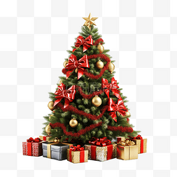 新年装饰圣诞树隔离png文件