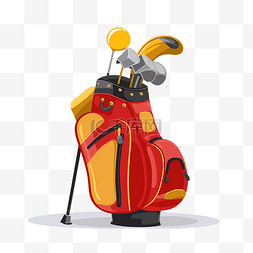 高尔夫球袋剪贴画彩色卡通高尔夫