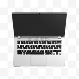白色的键盘图片_打开现代笔记本电脑顶视图隔离
