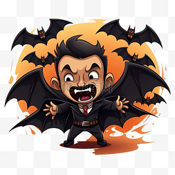 血液漫画图片_有趣的潜行吸血鬼被蝙蝠包围卡通