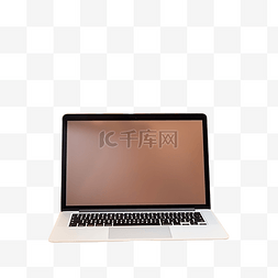 厨房模糊图片_带白色空白屏幕模型的笔记本电脑