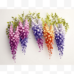 紫藤花长廊图片_紫藤花和紫色的绿叶
