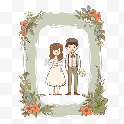 鲜花边框婚礼图片_婚礼边框 向量