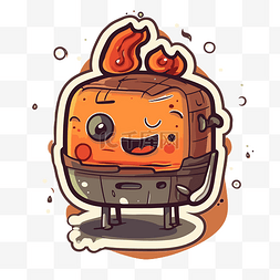 橙色背景字体图片_橙色背景的烤面包机的卡通版 向
