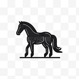 马是用线条风格画的 向量