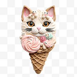 3d客服耳机图片_冰淇淋猫饼干