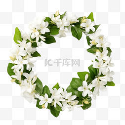 可爱花瓣背景图片_茉莉花环是泰国母亲节的象征