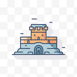 城堡的小平面图标 向量