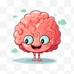 大脑剪贴画可爱的卡通大脑人物大