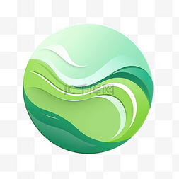 網狀图片_绿色卡通波浪圆圈按钮