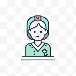 白色护士图片_女性医疗护士图标平面设计 向量