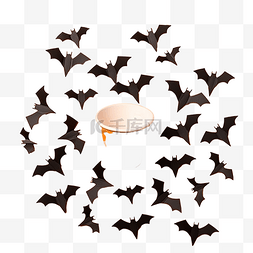 红包飞出图片_黑蝙蝠的万圣节假期组合物从橙色