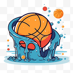 液体中图片_扣篮剪贴画彩色篮球在液体中并且