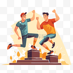 竞争剪贴画两个男人在舞台上奔跑