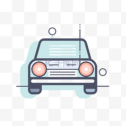汽车充电器扁平化图片_白色背景的汽车图标 向量