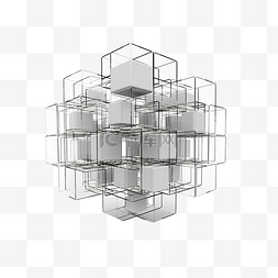 紫色几何背景图片_抽象网格几何形状 3d 渲染