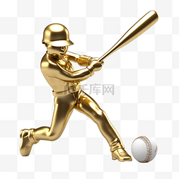 金色运动员图片_3d 金色棒球运动员剪贴画从前面看