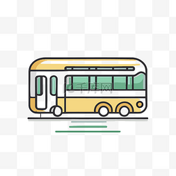 白色背景上的黄线巴士 向量