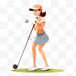 免费女子高尔夫 向量