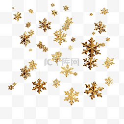 k图片_飘落的金色雪花装饰圣诞节