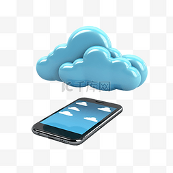 智能手机云计算概念 3d 渲染