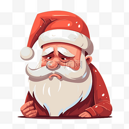 动画风格图片_悲伤的圣诞老人 向量