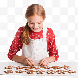 十几岁的女孩在家烘烤圣诞姜饼