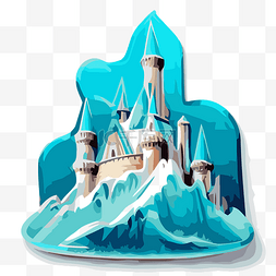 冰雪奇缘的素材图片_迪士尼冰雪奇缘城堡 PNG 图标 向量